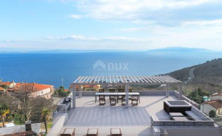 OPATIJA, BREGI - ground floor apartment 70m2 with panoramic view of the sea and swimming pool + gard