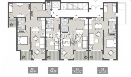 Tivat, Centar, Markuševina , 2. 0, 53m2, 214200EUR