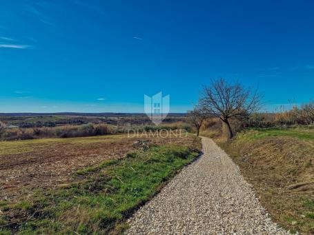 Buje! Prostrano zemljište sa panoramskim pogledom na more!