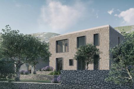 Otok Hvar, Jelsa, atraktivno građevinsko zemljište 1110, 50 m2 s idejnim projektom