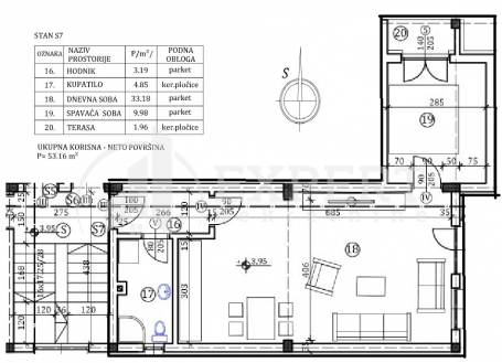 Stan u novogradnji, 53m2, preko puta hotela Tami Residence