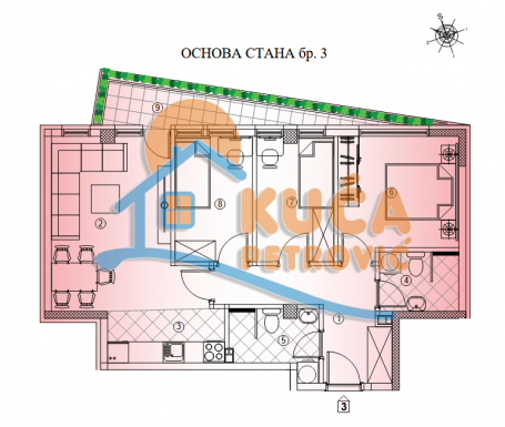 Novogradnja na Crvenom pevcu, 3. 5, 73 m2, povrat PDV-a