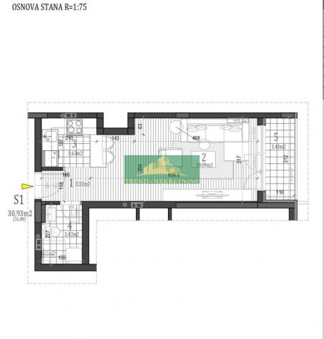 izgradnja rok april-2024g nova detelinara , 30m2-garsonjera! sa pdv-om!