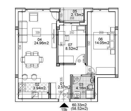 NOVI SAD - TELEP - 58. 45 m2