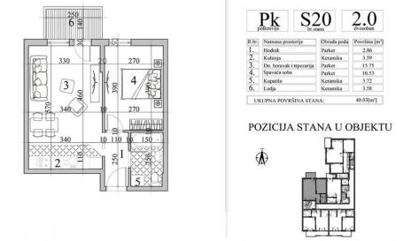 NOVI SAD - NOVA DETELINARA - 40. 03 m2