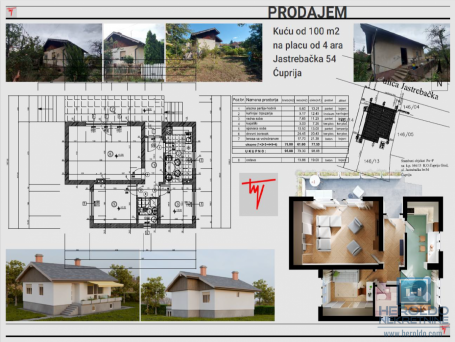 Prodaje se kuca površine 111m2 na placu od 4 ara u Ćupriji. Izuzetna lokacija i potencijal. 