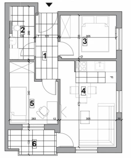 ADICE, 40 m2, Dvoiposoban sa PDV