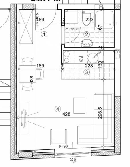 SOCIJALNO, 25 m2, 90640€