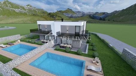 Istria, Umag, surroundings - modern semi-detached house with swimming pool in a new building