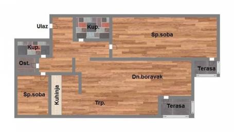 Trosoban stan na odlicnoj lokaciji 88m2