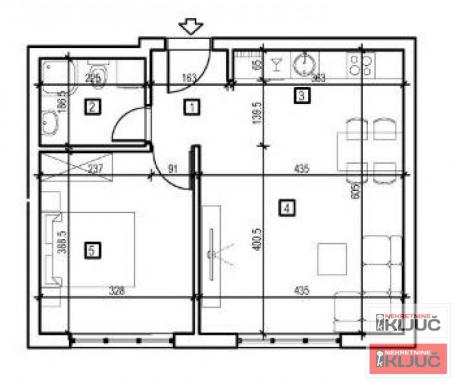 ADICE, 45m2, Dvosoban sa pdv