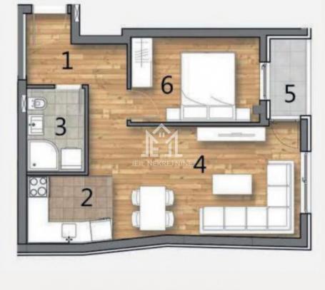 Dvosoban stan, 44. 32m2, prvi sprat, sa PDV-om