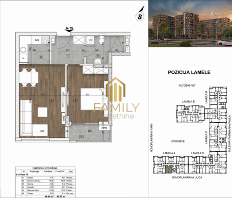 Prodaja dvosobnog stana 45m² – idealna lokacija, Novi Sad