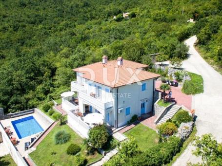 OPATIJA, BRSEČ - two beautiful semi-detached villas with a pool and sea view in an oasis of peace