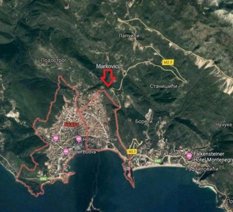 Urbanized land for sale, 50000 m2 (GBA: 30000 m2), Budva, Markovici