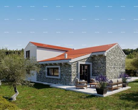 House Vodnjan. House under construction with pool and Svetvinčenat, land with building permit!