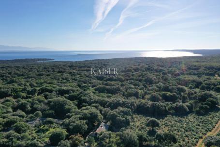 Belej, otok Cres - prostrano zemljište s kamenom kućicom