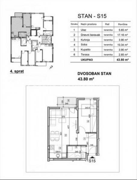 Nova Detelinara-Odličan Dvosoban stan 44 m2 u Izgradnji sa Parking Mestom-povrat Pdv-065/385 8880