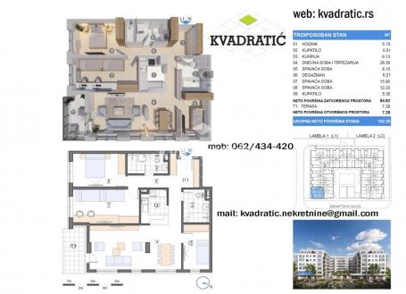 Lux stan u Zemunu, 3. 5, 102m2, I , CG - Bez provizije