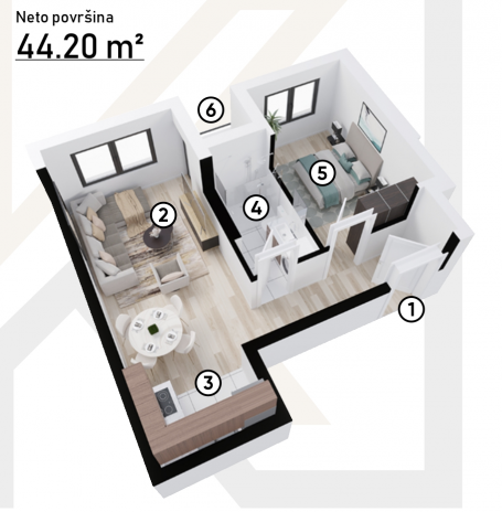 NOVI SAD - SALAJKA - 45. 89 m2