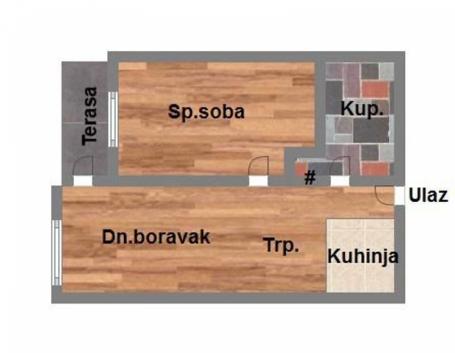 Dvosoban izgradnja 41m2 Telep