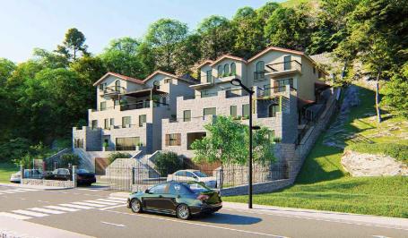 Dvosoban stan 76, 65m2 u novom kompleksu sa bazenom, na prvoj liniji mora , Tivat, Opatovo .