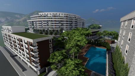 Poslovni prostor 54. 45m2 u novom stambenom kompleksu sa dva bazena u Becicima (Mogucnost odlozenog