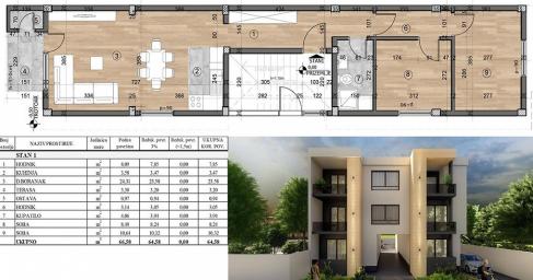 NOVI SAD - TELEP - 64. 58 m2