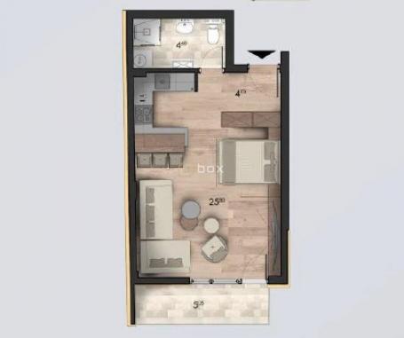 Garsonjera, 40m2, Širi centar