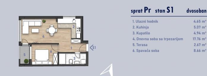 NOVI SAD - TELEP - 42. 44 m2