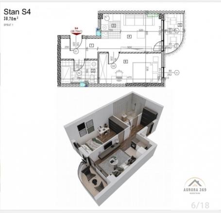 NOVI SAD, TELEP, DVOSOBAN STAN U IZGRADNJI, 38m2