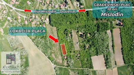 Građevinski plac 10 ari, Obrenovac, Mislođin - 8. 500e