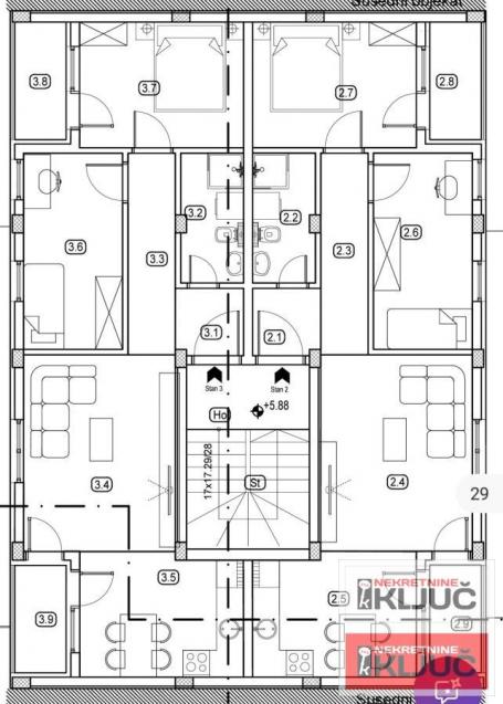 VETERNIK, 60m2, Trosoban, Novogradnja