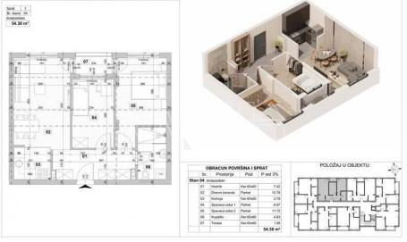 NOVI SAD - TELEP JUŽNI - 54. 00 m2