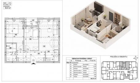 NOVI SAD - TELEP JUŽNI - 54. 00 m2