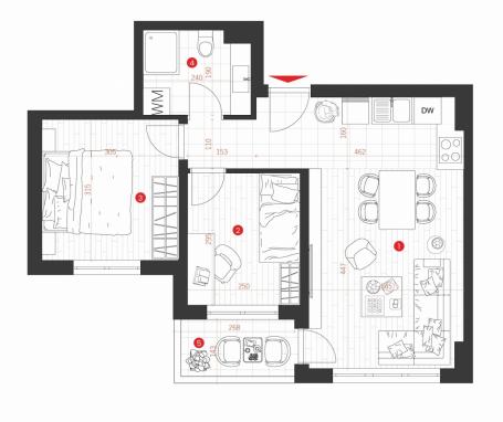 Kompaktan trosoban stan od 48. 64 m² – Lepenički cvet, Kragujevac