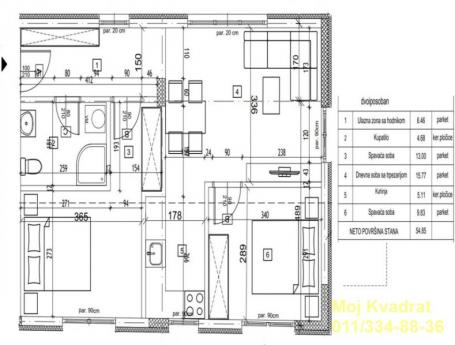 Zvezdara, Vojvode Vlahovića - Nikole Altomanovića, 55m2