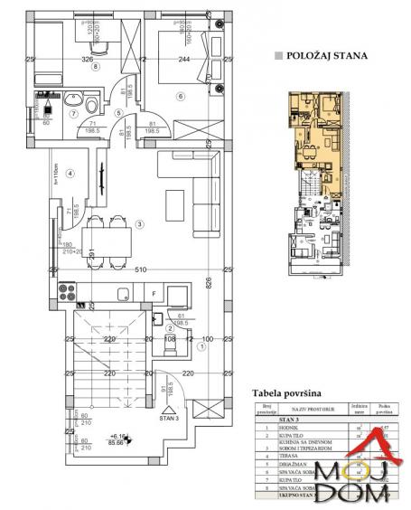 NOVI SAD - ADICE - DVOIPOSOBAN STAN - 51 m2 - 93, 800€