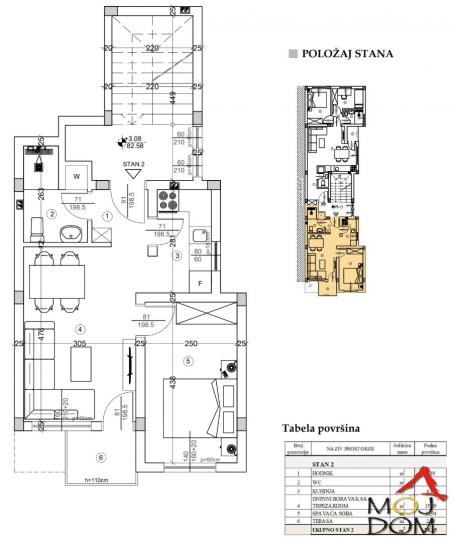 NOVI SAD - ADICE - JEDNOIPOSOBAN STAN - 39 m2 - 76, 800€