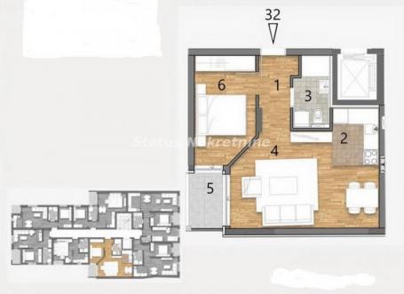 Južni Telep-Izuzetan Dvosoban stan 44 m2 u Izgradnji-povrat Pdv-065/385 8880