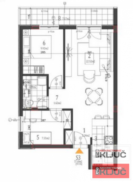 ADICE, 58 m2, Dvoiposoban sa pdv
