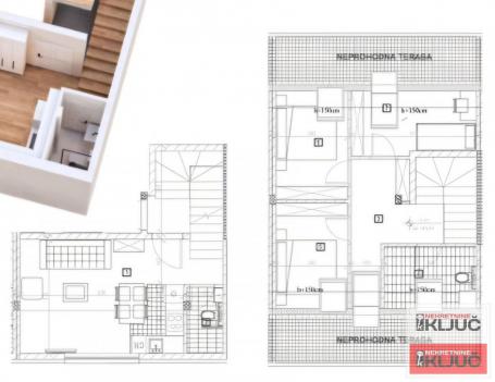 BLIZINA LIPOV GAJA, 61m2 + 23m2 Terasa, Troiposoban sa pdv