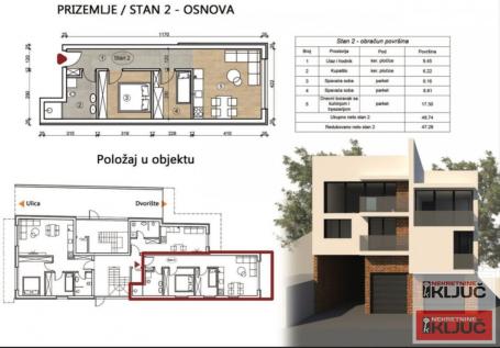 TELEP, 48m2, Dvosoban brzo useljiv