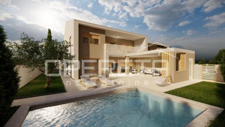 Istra, Vodnjan, završena duplex vila sa bazenom, novogradnja