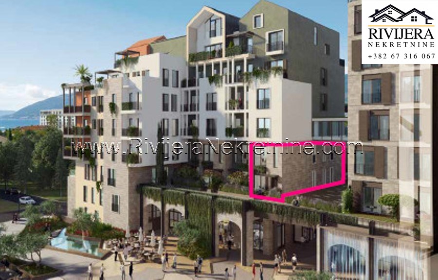 Luksuzni dvosobni duplex sa privatnim dvoristem u Tivtu