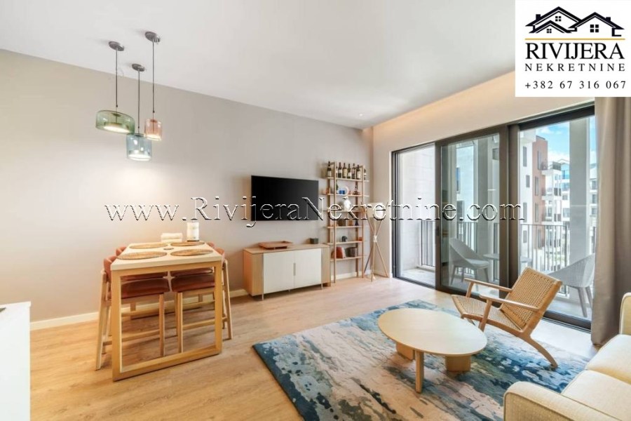 Möblierte Ein-Zimmer-Wohnung im renommierten Wohnkomplex Boka Place Tivat