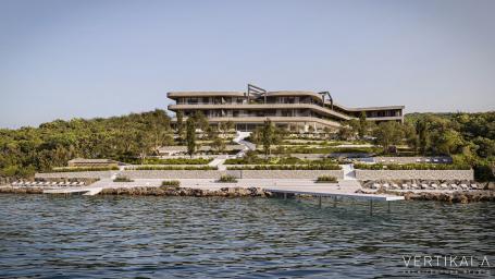 Ekskluzivno zemljište na obali 21.000m² – Krašići, Tivat | Projekat hotela spreman za realizaciju