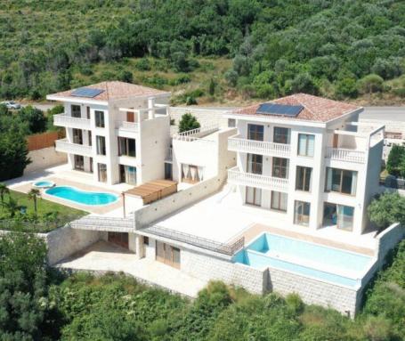 Ekskluzivna vila sa bazenom i panoramskim pogledom na more – Reževići, 4 spavaće sobe, 2 dnevna bora