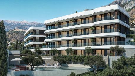 Jednosoban opremljen stan 68.01m2 + 14.52m2 dvorista u luksuznom stambenom kompleksu sa panoramskim 