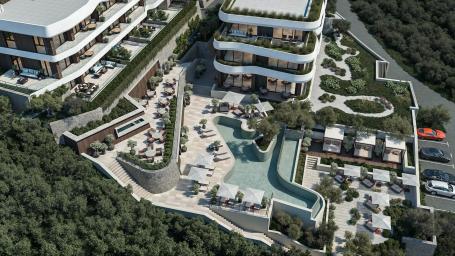 Jednosoban stan 63.29m2 + 19.52m2 dvorista u luksuznom stambenom kompleksu sa panoramskim pogledom n
